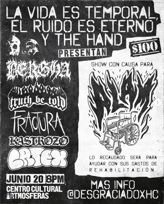 Flyer de Tocada en apoyo a ALAM