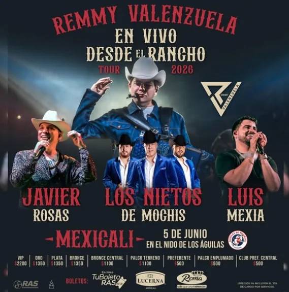 Flyer de Remmy valenzuela en mexicali