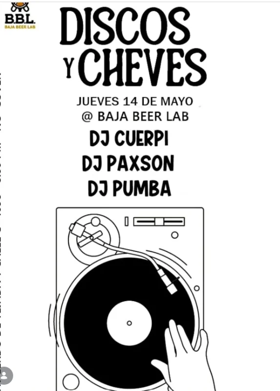 Flyer de Discos y cheves