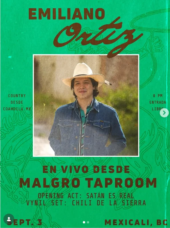 Flyer de Emiliano Ortiz country music