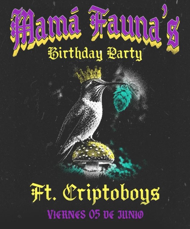Flyer de Mamás Fauna´s birthday party