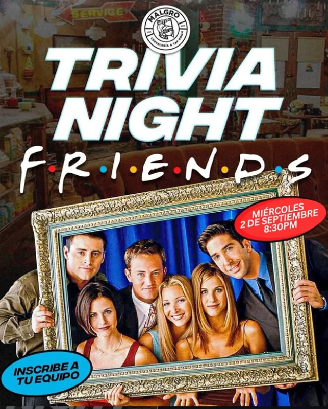 Flyer de Trivia night: Friends