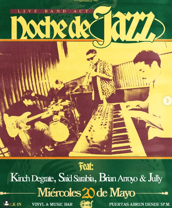 Flyer de Noche de jazz