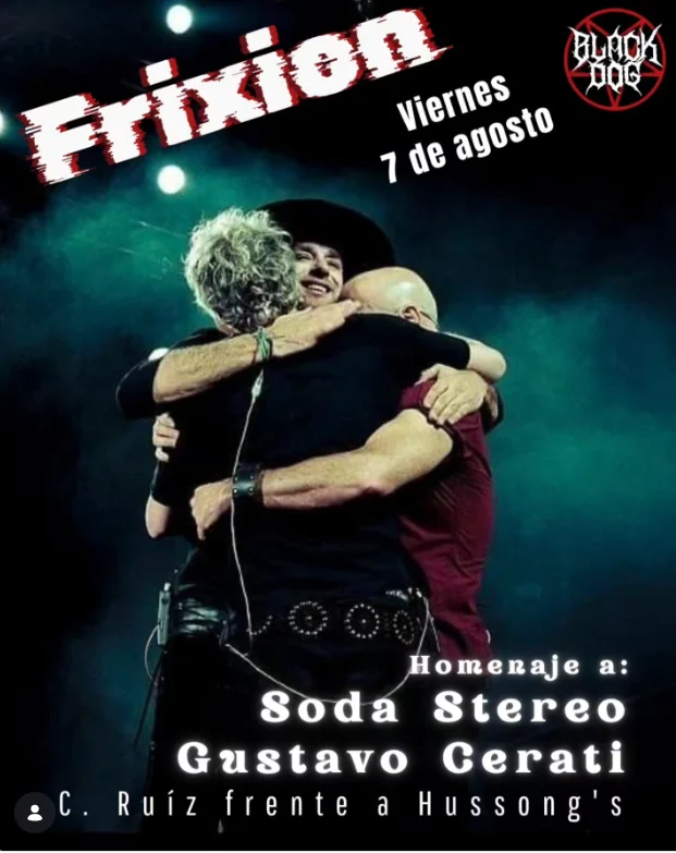 Flyer de Frixion homenaje a soda estereo