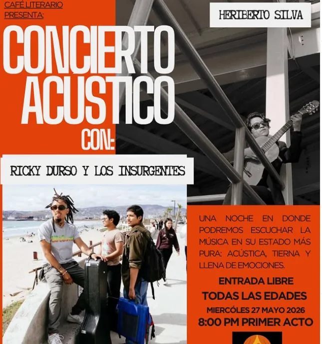 Flyer de Concierto acustico en cafe literario