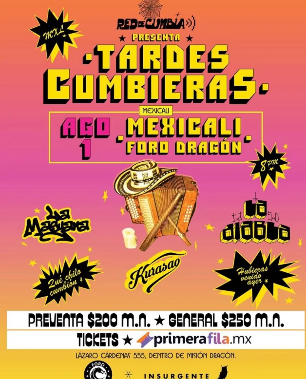 Flyer de Tardes cumbieras