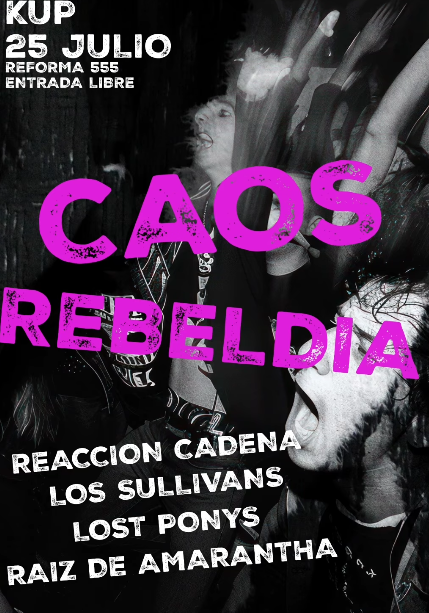 Flyer de Kaos y rebeldia