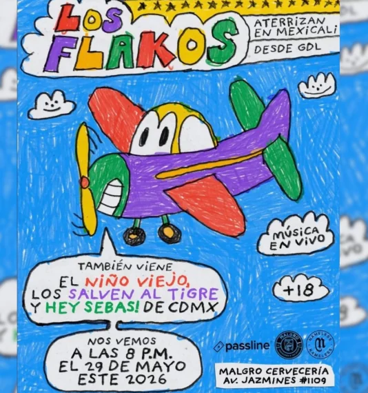 Flyer de Los flacos en mexicali