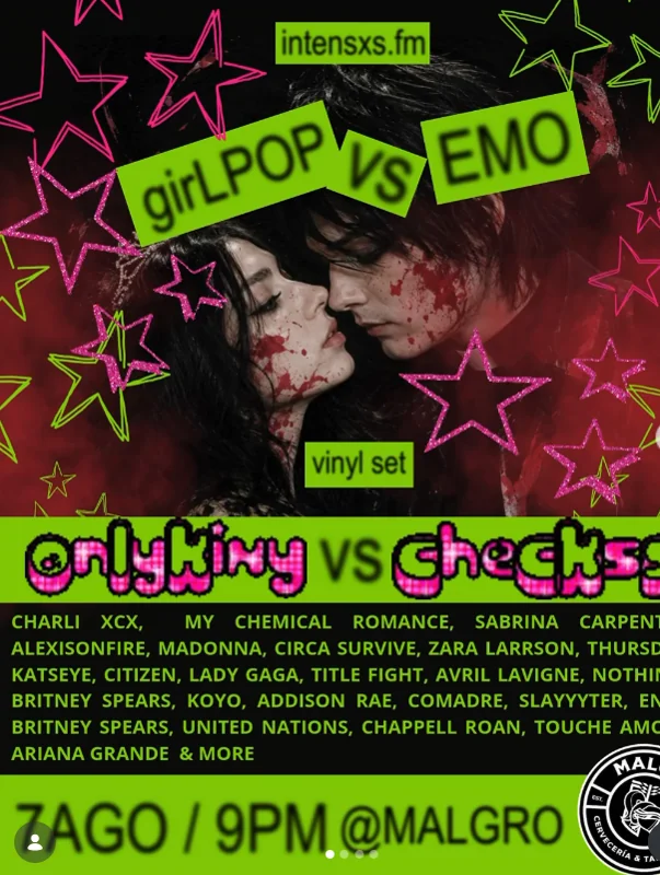 Flyer de Girl Pop Vs Emo Vinyl battle