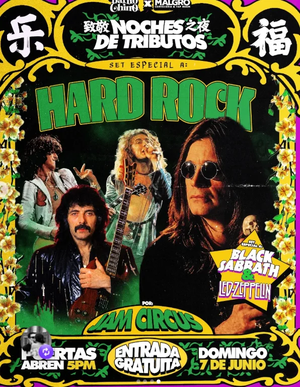 Flyer de Hard Rock en el barrio