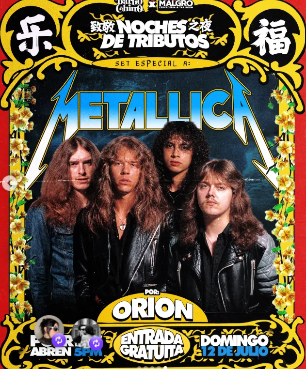 Flyer de Tributo Metallica