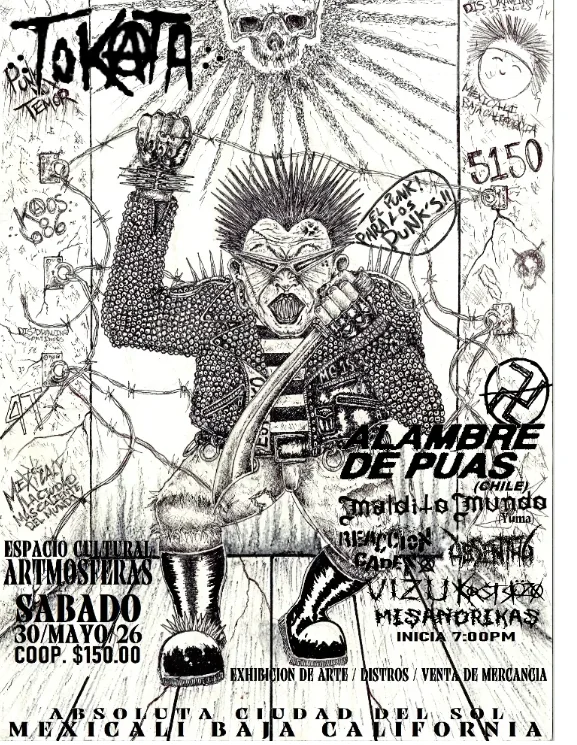 Flyer de Alambre de puas punk! en mexicali