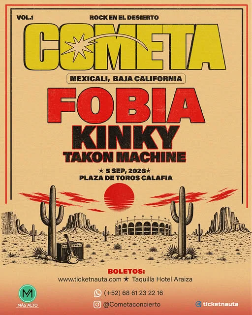 Flyer de Cometa Rock en el Desierto