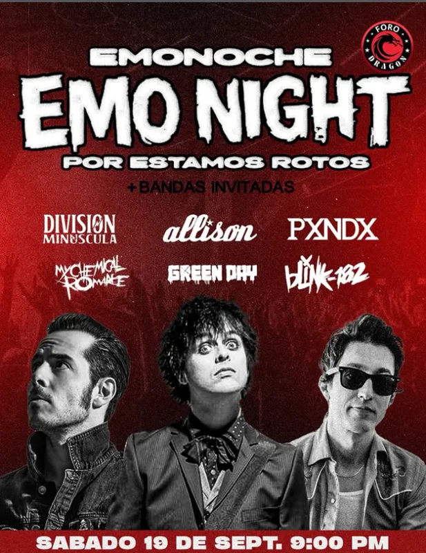 Flyer de 🔥 ¡EMO NITE EN FORO DRAGÓN!