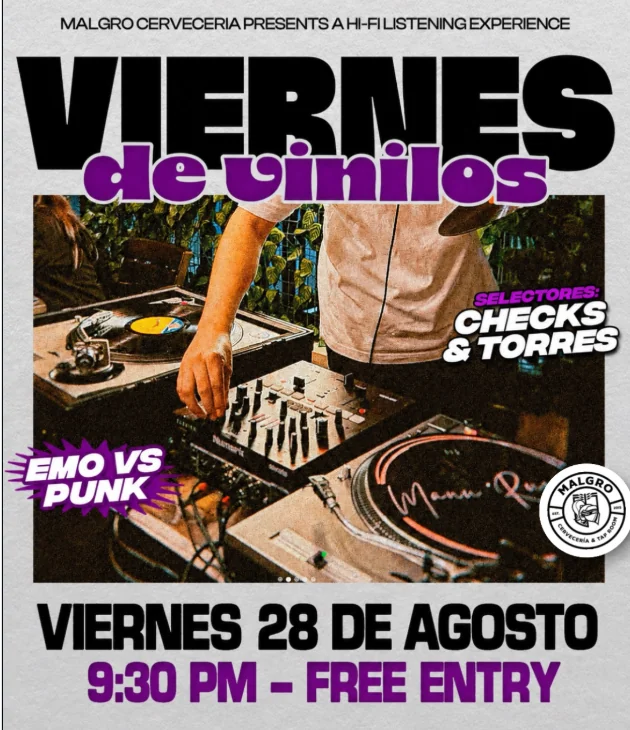Flyer de Viernes de vinilos