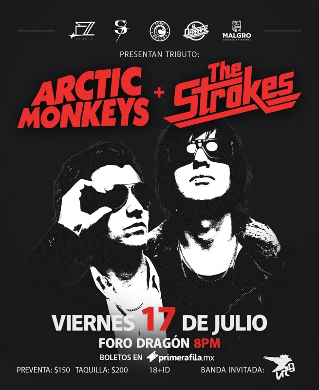 Flyer de TRIBUTO DOBLE ARCTIC MONKEYS + THE STROKES