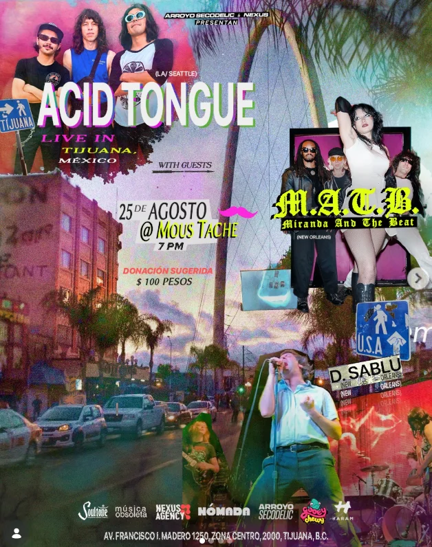 Flyer de Acid tongue & M.A.T.B