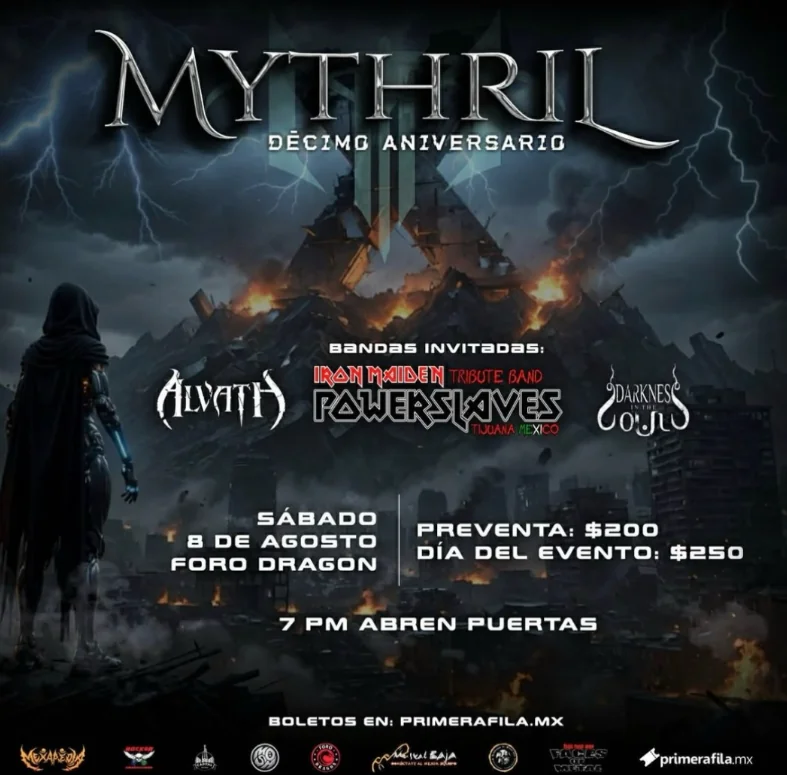 Flyer de Mythrill decimo aniversario