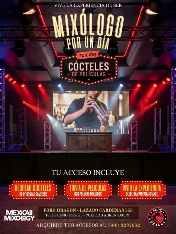 Flyer de MIXOLOGO POR UN DIA 