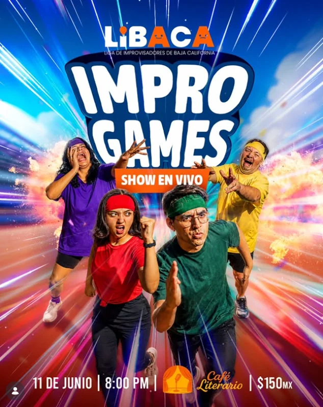 Flyer de Impro Games show en vivo