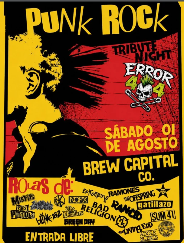 Flyer de Punk rock tribute night
