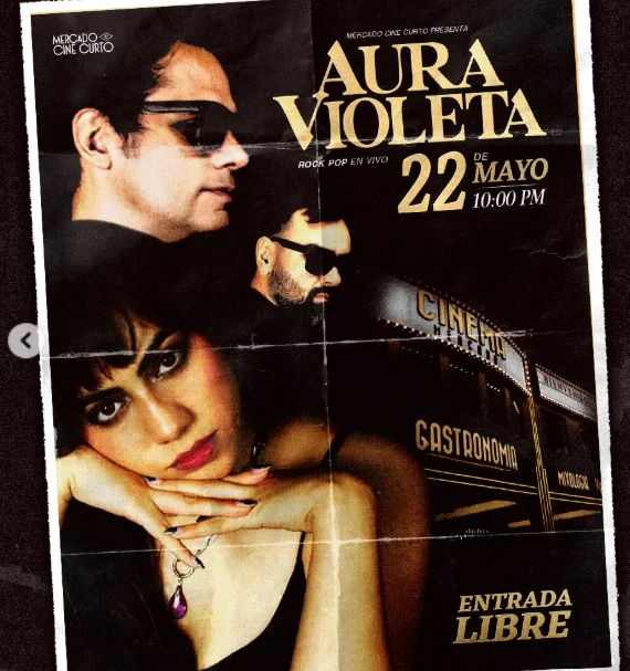 Flyer de Aura violeta rock en curto!