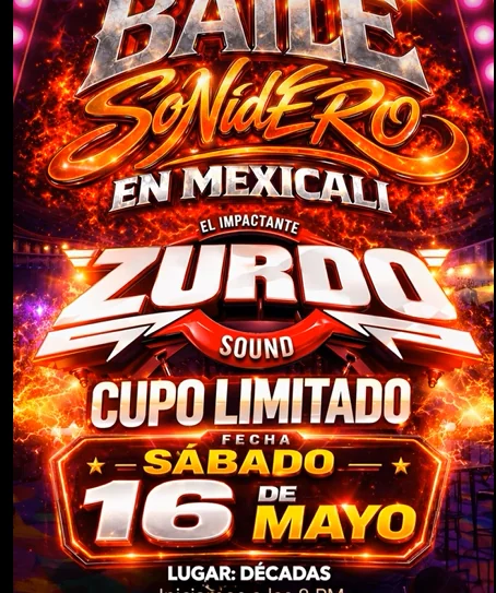 Flyer de Baile sonidero en mexicali