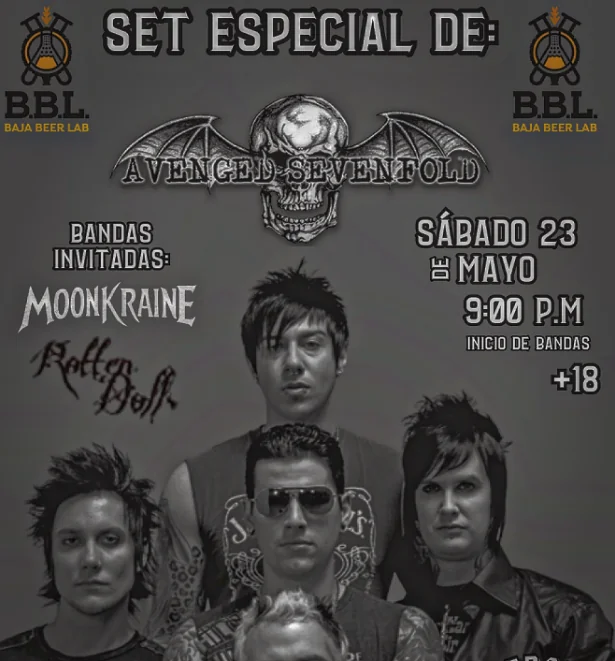 Flyer de Especial set ¨Avenged sevenfold¨ 