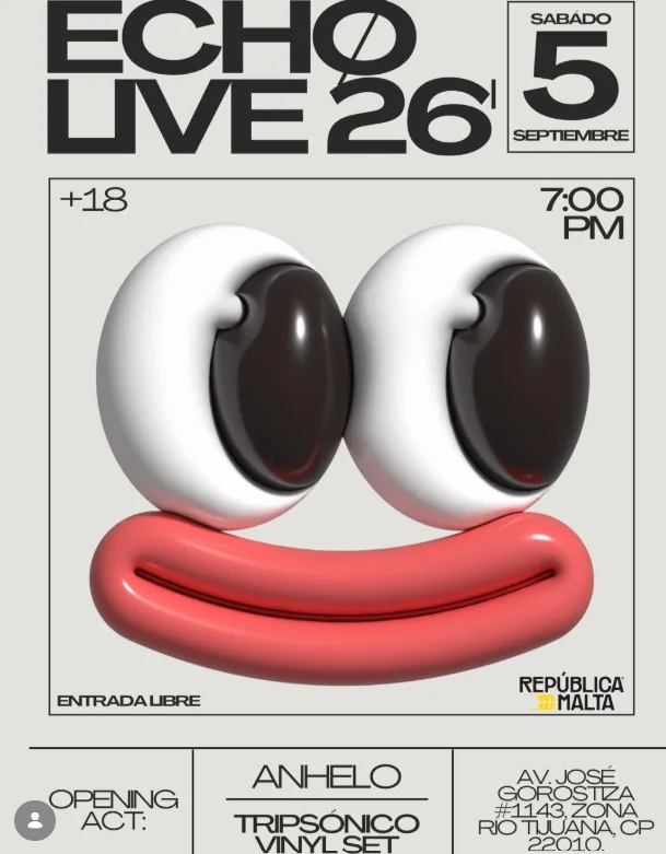 Flyer de Echo live 26