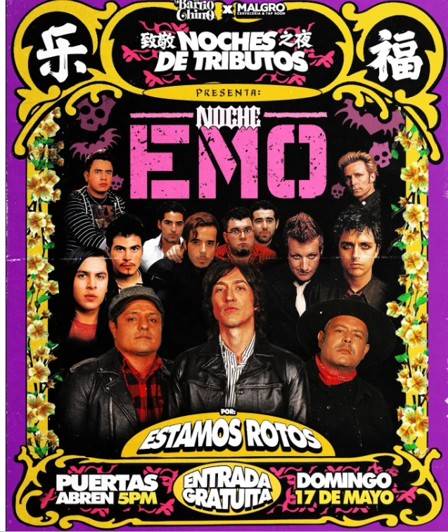 Flyer de Noche tributo Emo