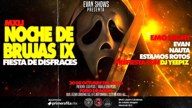 Flyer de Noche de Brujas IX - Fiesta de disfraces
