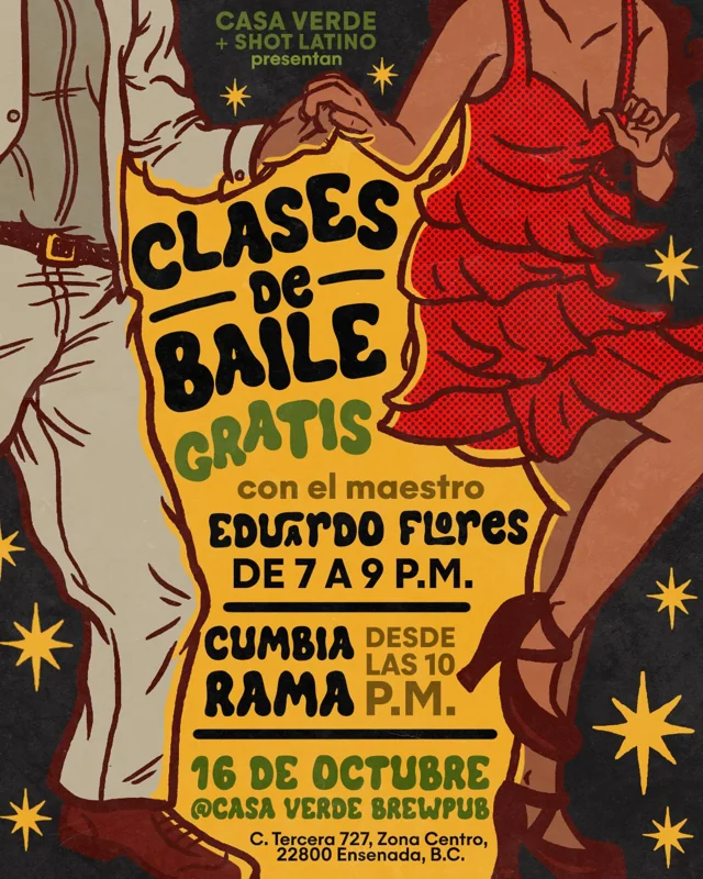 Flyer de Clases de Baile Gratis + Cumbia en Vivo con Eduardo Flores y Cumbiarama