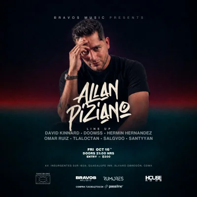 Flyer de Bravos Music Pres. ALLAN PIZIANO