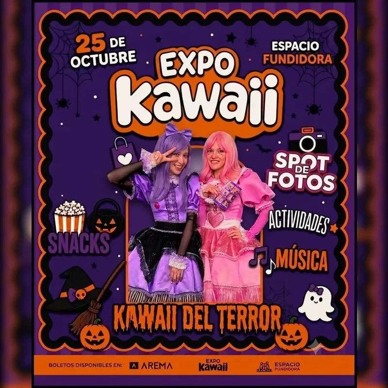 Flyer de Expo Kawaii Halloween