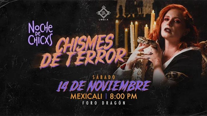 Flyer de Noche de chicas "Chismes de Terror"