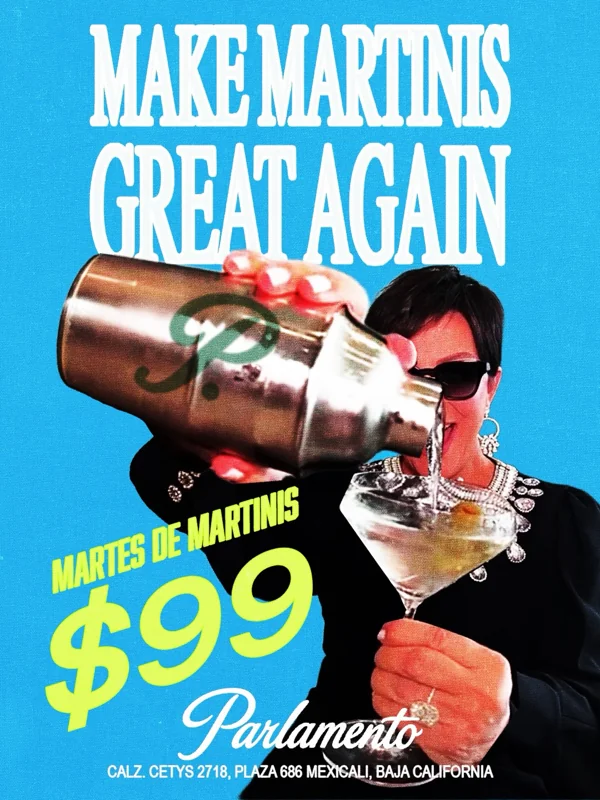 Flyer de Martes de Martinis