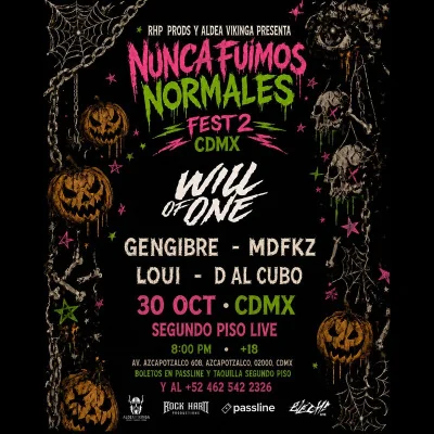 Flyer de Nunca Fuimos Normales Fest 