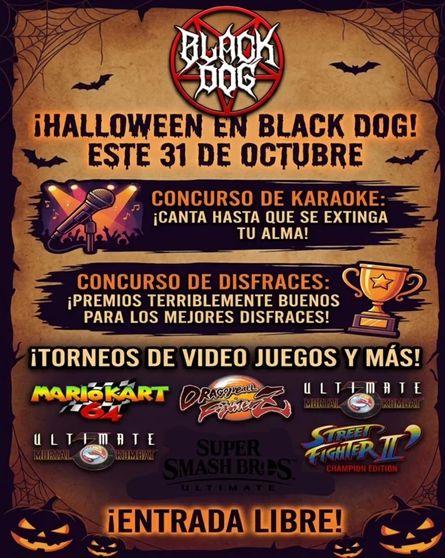 Flyer de ¡Halloween en Black Dog!