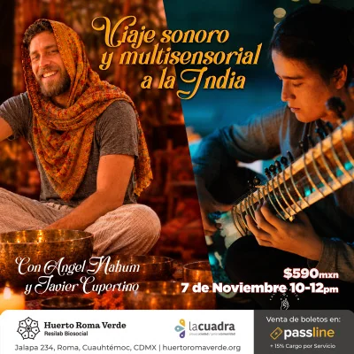 Flyer de Viaje Sonoro y multisensorial a la India