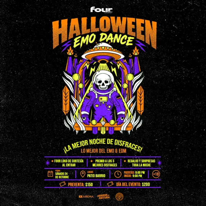 Flyer de Halloween Emo Dance en Monterrey