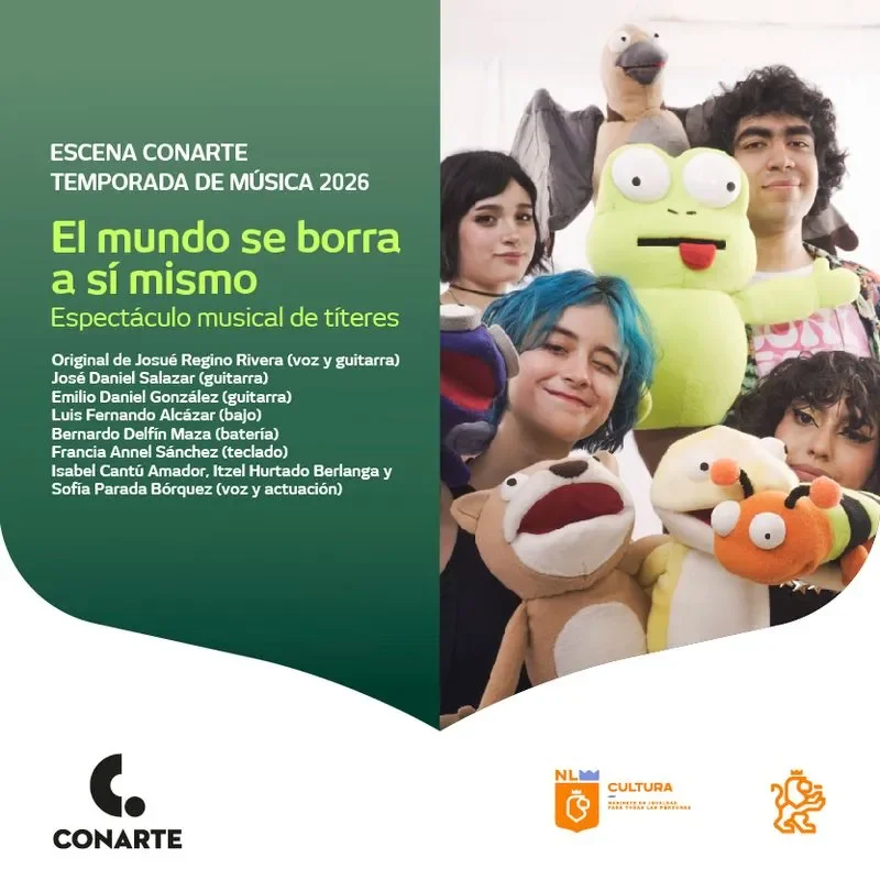 Flyer de El mundo se borra a sí mismo | Espectáculo musical de títeres