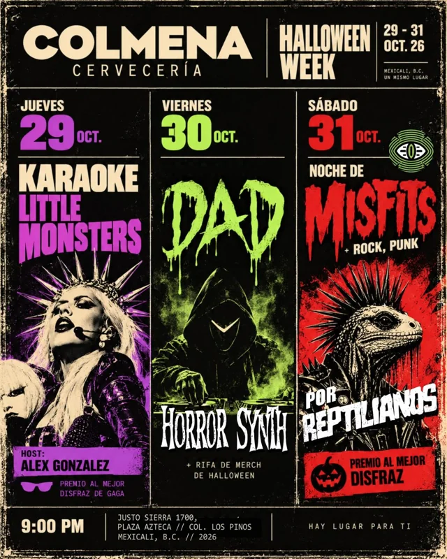 Flyer de DAD + Horror Synth
