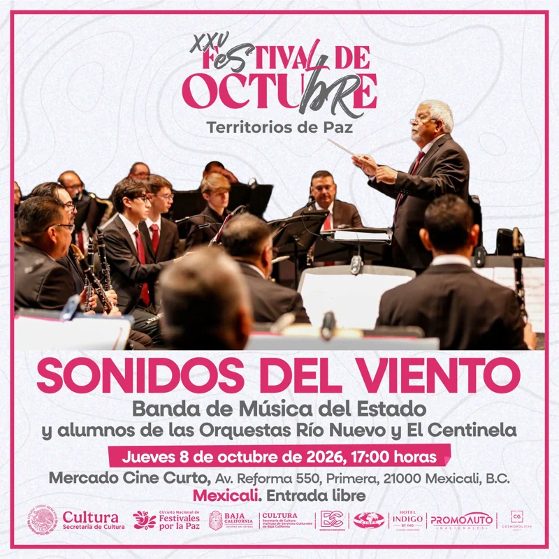 Flyer de Sonidos del Viento - Festival de Octubre: Territorios de Paz