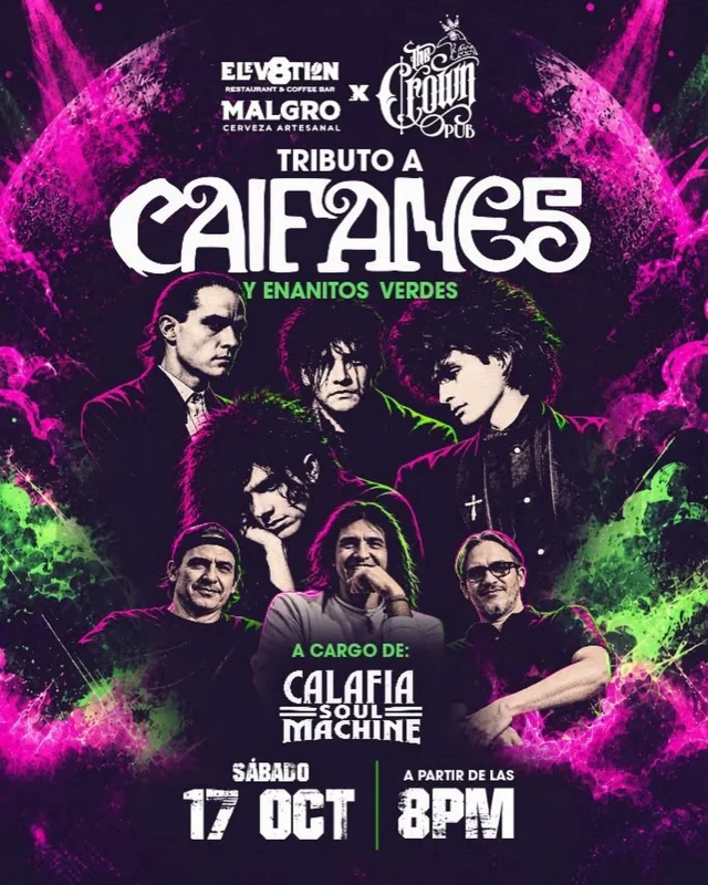 Flyer de Tributo a Caifanes y Enanitos Verdes 