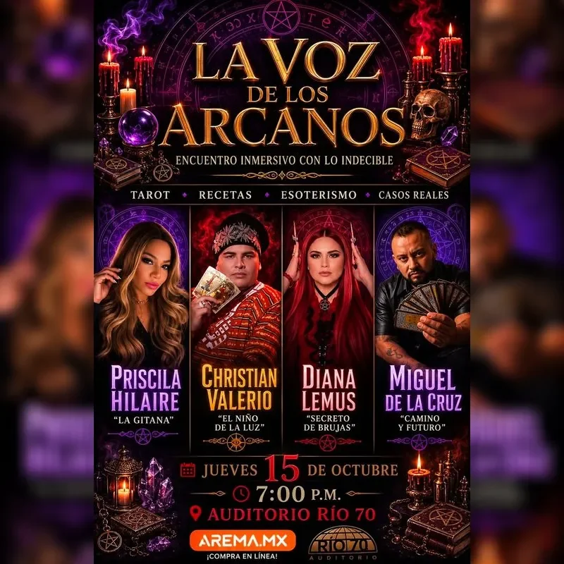 Flyer de La Voz de los Arcanos