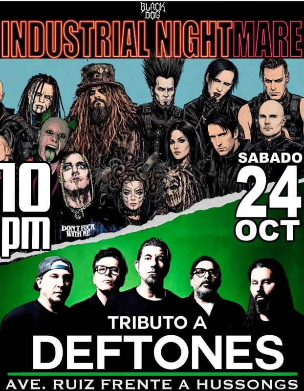 Flyer de Industrial Nightmare - Tributo a Deftones