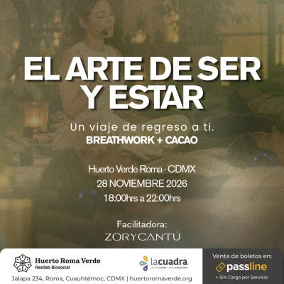 Flyer de Elígete y vuelve a ti/ Breathwork + Cacao