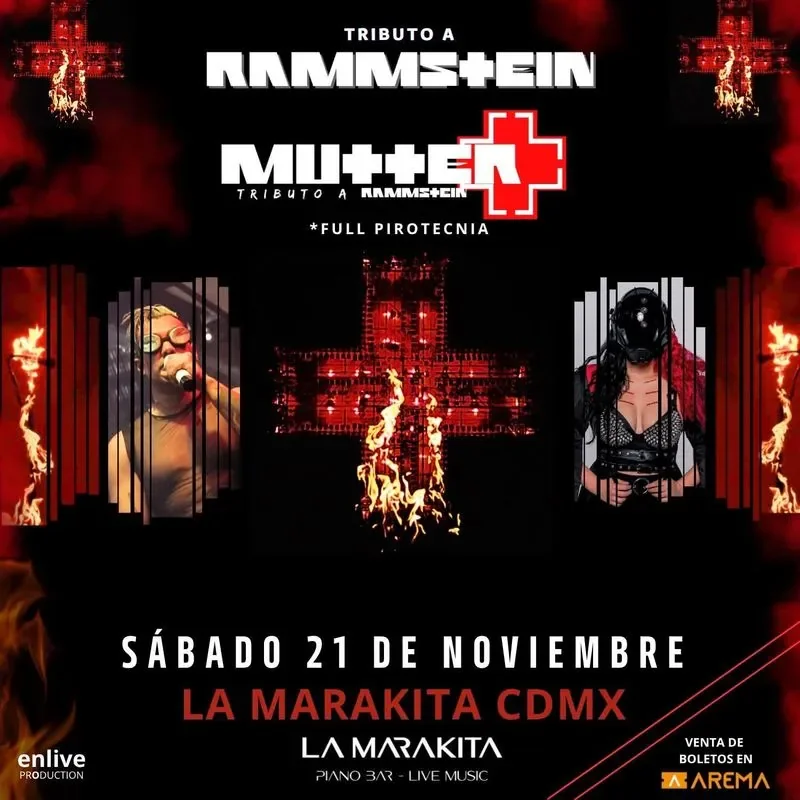 Flyer de Mutter tributo a Rammstein