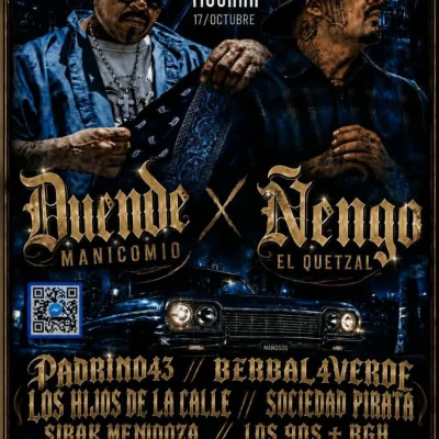 Flyer de DUENDE MANICOMIO & ÑENGO EL QUETZAL