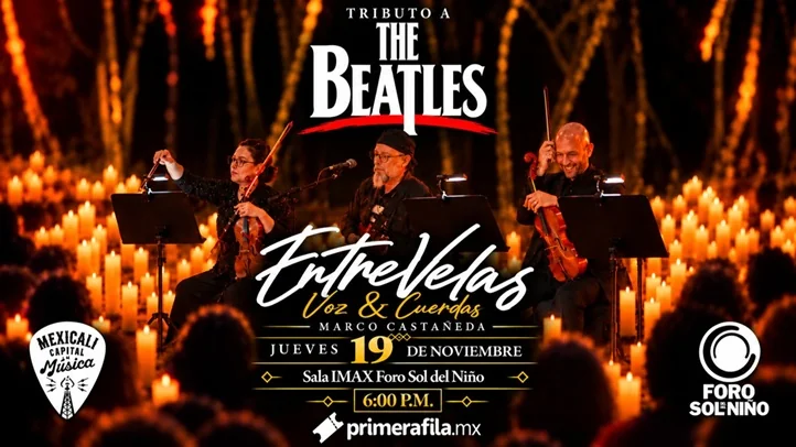 Flyer de The Beatles - Entre Velas Tributo